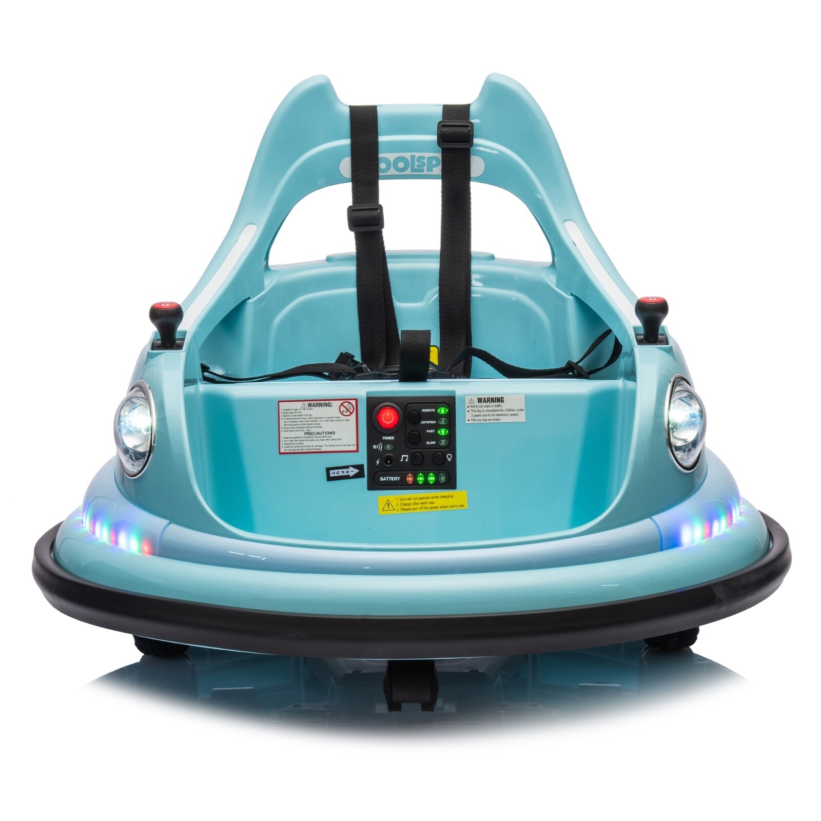 12V Kids Ride On Bumper Car w/ Remote Control, LED Lights – Fits 1.5-5 Years Old