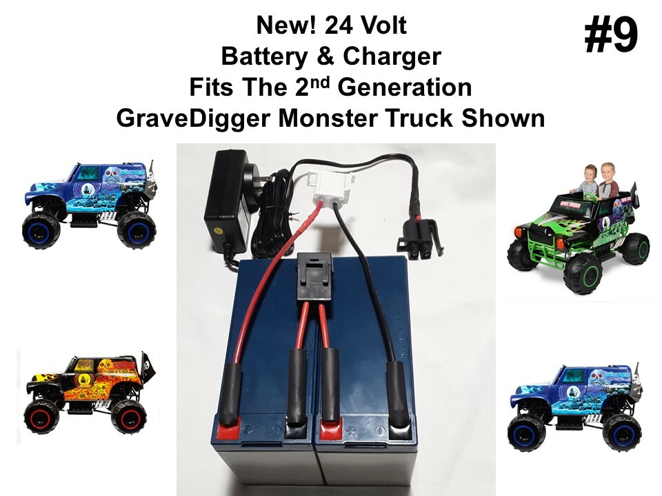 24v Battery ECO W/CHARGER for Grave Digger Power Wheels VER. #9