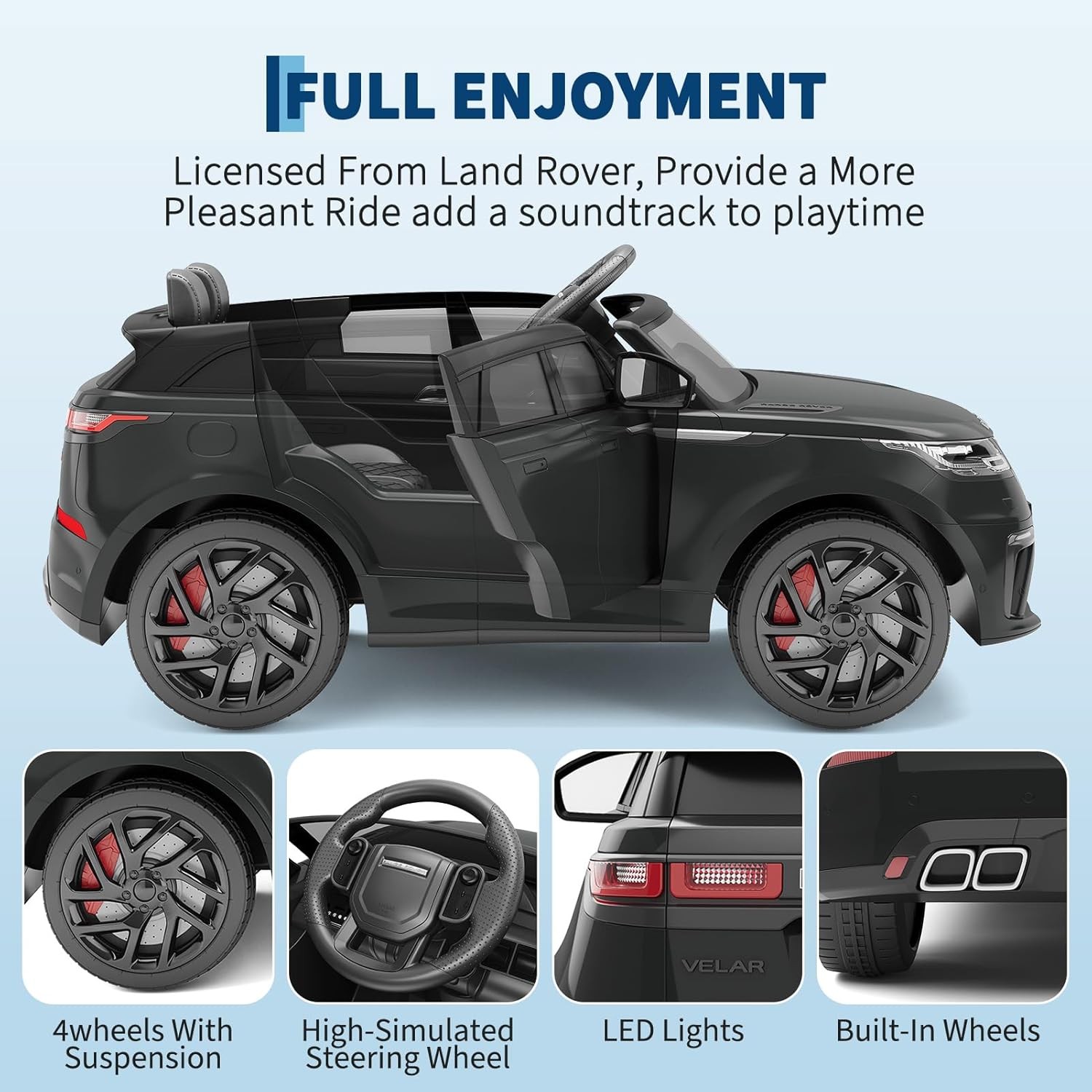 12V Kids Ride On Car Electric Ride On Toys w/ Parent Remote Light Mp3 Player