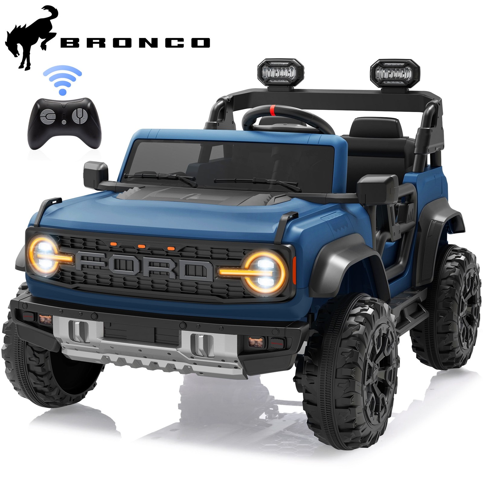 Licensed Ford Bronco Raptor 24V Ride-On Car with Remote, Bluetooth, Pink