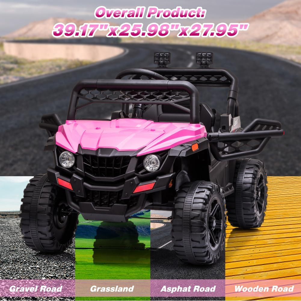 12V Ride on Car UTV with Parent Remote Control for Kids Toys, Spring Suspension