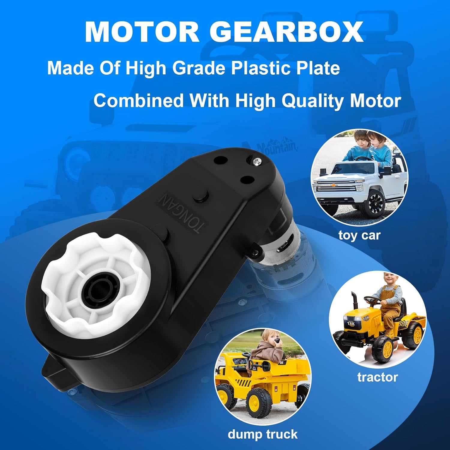 24V Motor High Speed RS555-40000RPM 2Pcs Kids Ride on Car Gearbox for Power Whee
