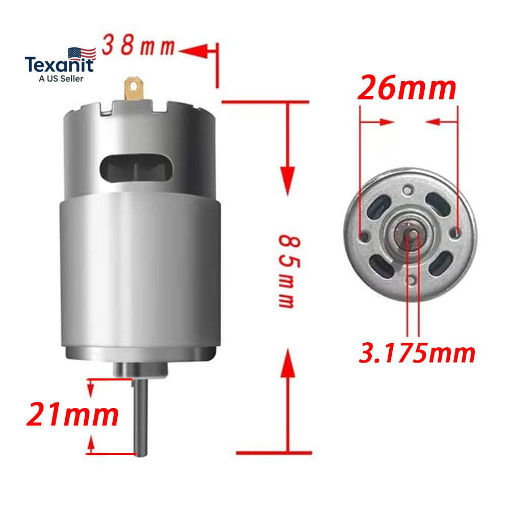 2 Pcs 12V RS550 15000RPM Electric Drive Motor for Power Wheels Upgrade,18 Volt M