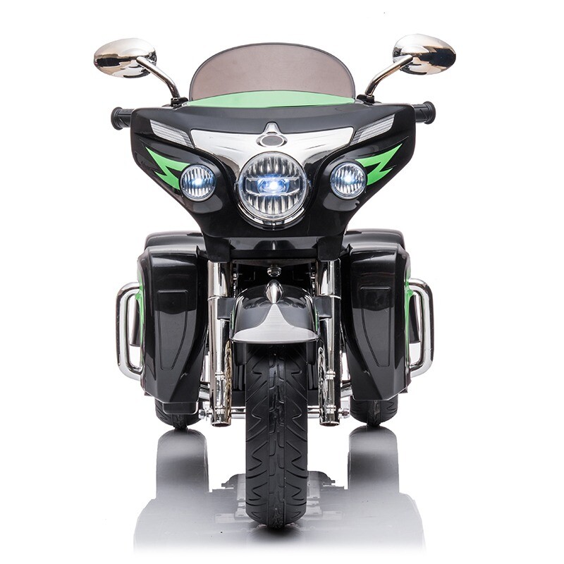 12V Kid Motorcycle Ride On Toy Key Start 3-Wheel 2-Seat Motorbike for 3-6 Black