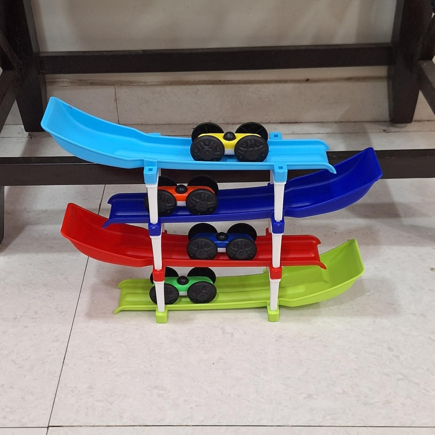 Racer Ramp Toy With 4 Cars, 4 Ramps And Race Track For Toddlers, Boys & Girls