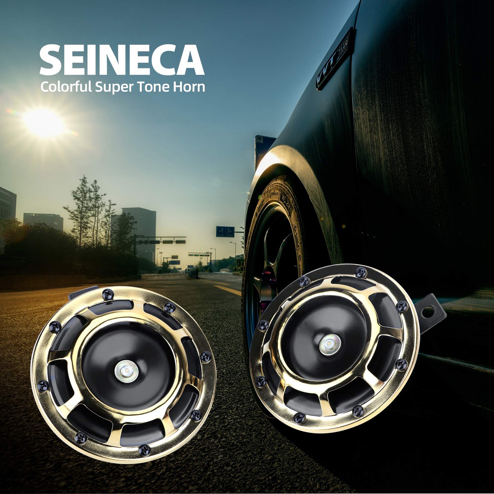 Car Horn 12V Loud Super tone,Waterproof Electric Horn Metal Twin Horn Kit wit…