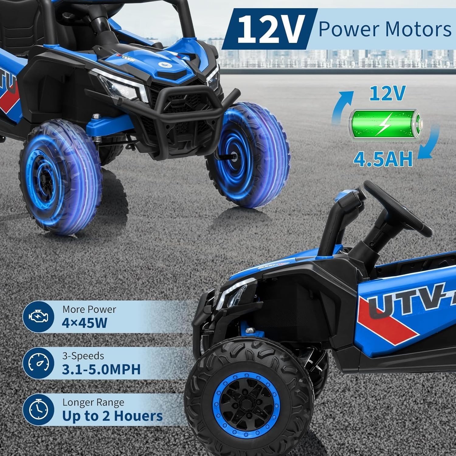 Electric Ride-On Car for Kids with 2.4G Remote Control,Ride-On Toy with 4 Motors