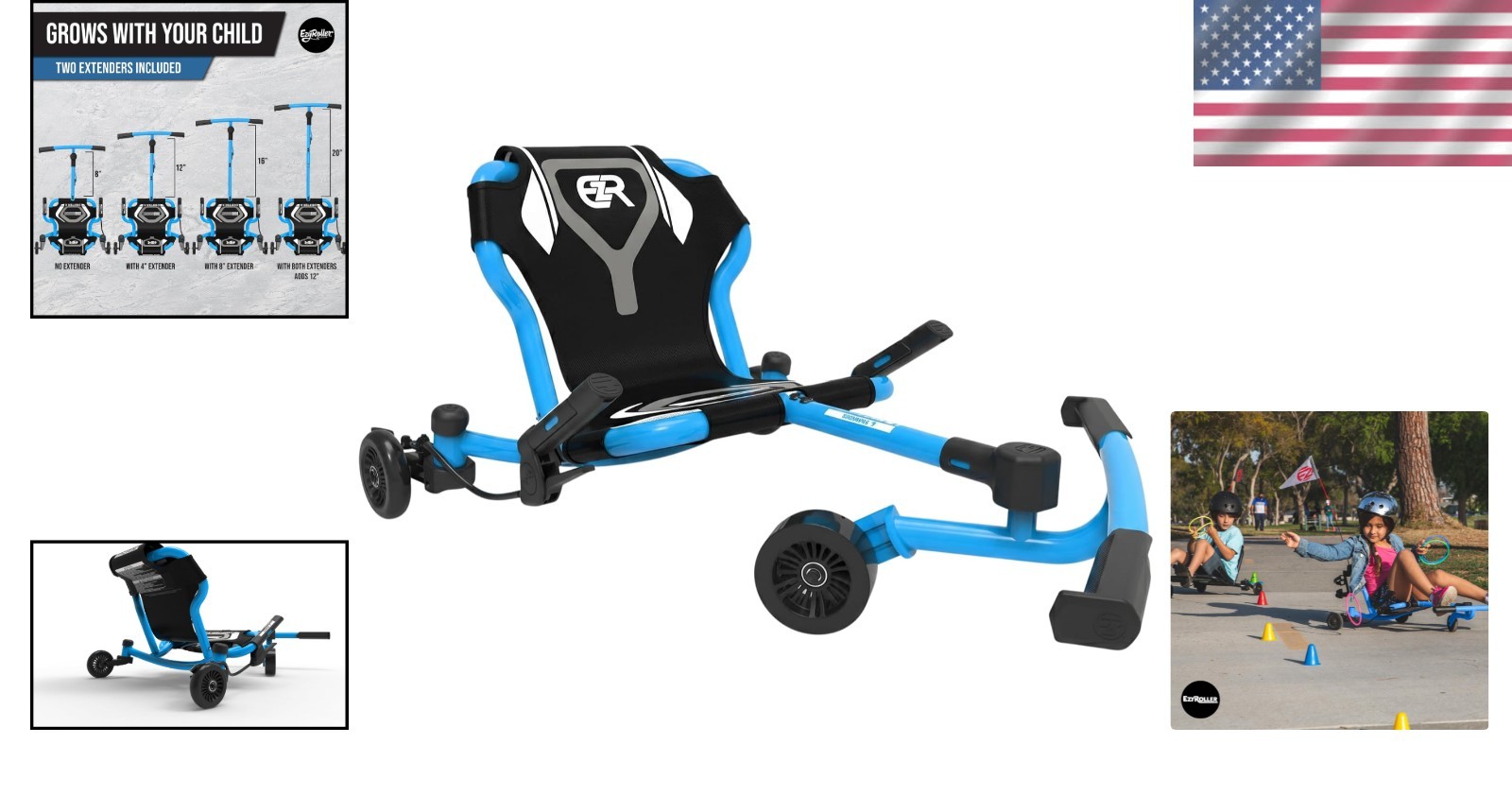 Blue Drifter Ride On Toy for Kids Ages 4 to 12 Lightweight Design