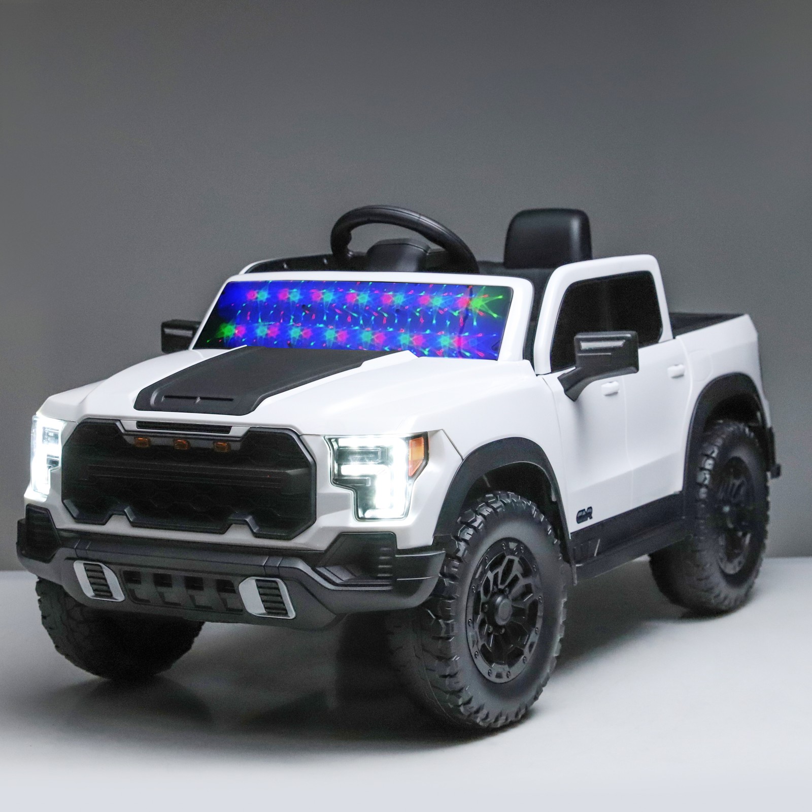 12V Kids Ride-On Car Remote Control, 4-Wheel Shock Absorption 3-6 Years White