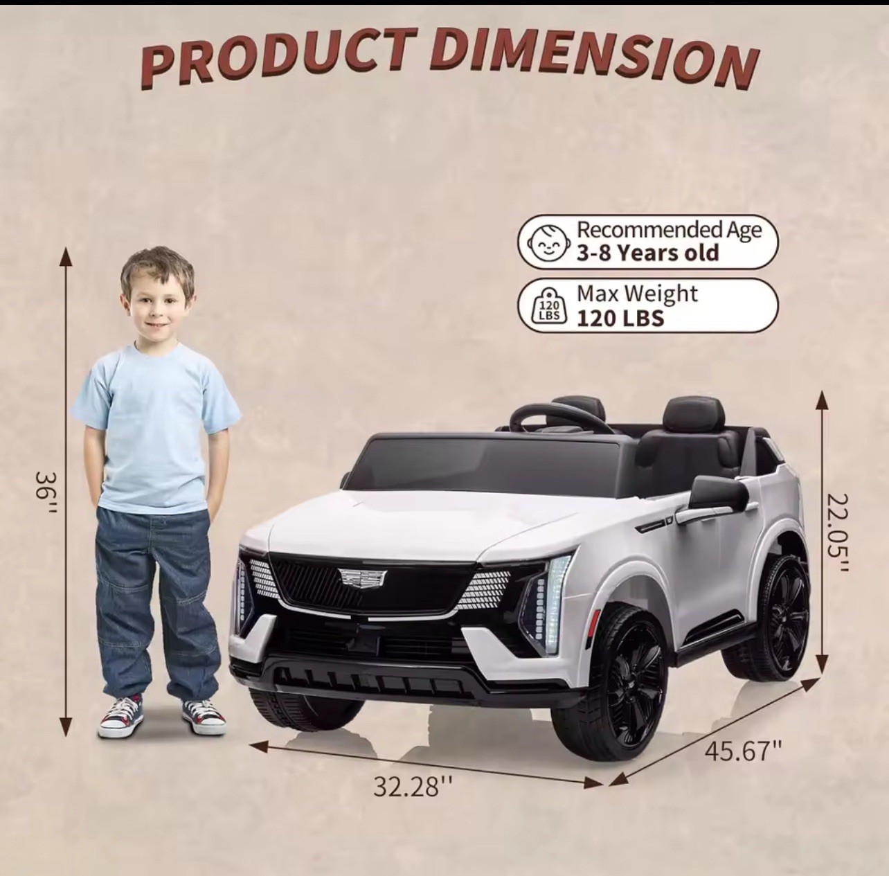 Cadillac 24V Ride On Electric Car,Remote Control,2Seater, 4Wheel Shock Absorbers