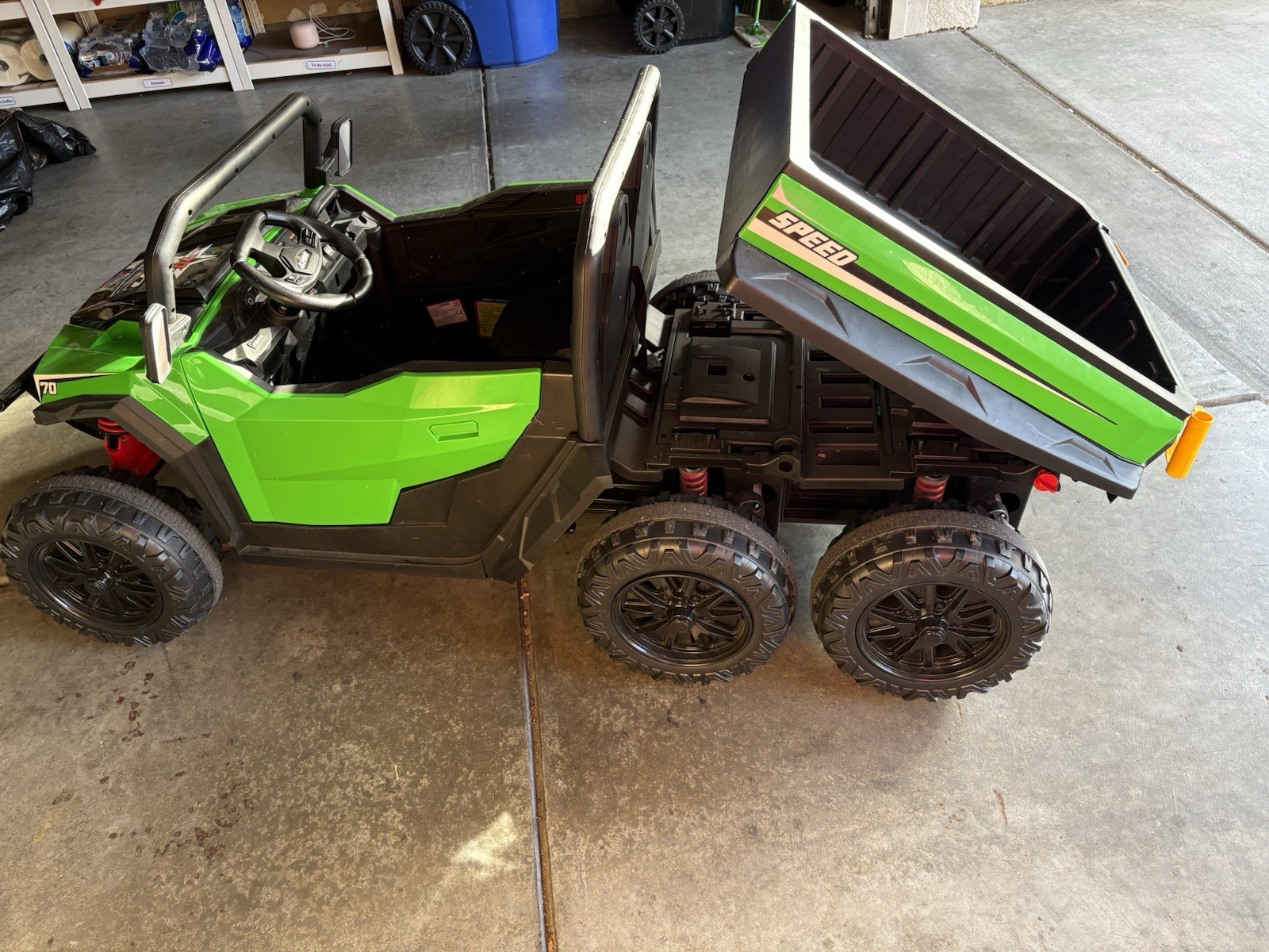 Kids Battery Powered 6-Wheel Ride-On Dump Truck Green, XB-1038C