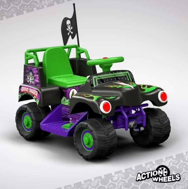 6V Grave Digger Ride on Car Monster Truck Monster Jam Graphics for Boys & Girls