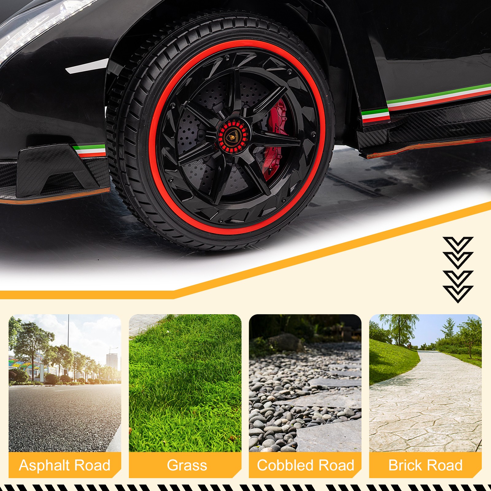 12V Licensed Lamborghini Veneno Electric Ride on Car Toy for Kid Toddler, Black