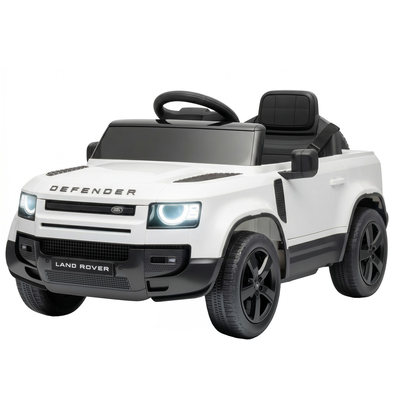 Qaba 12V Ride on Car Licensed Land Rover with Suspension & Remote, White