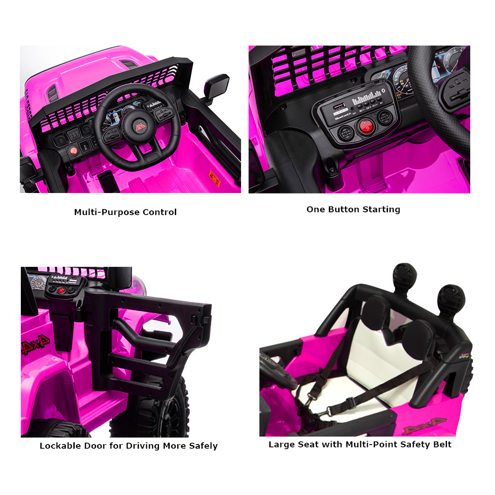 12V Kids Electric Car Ride on Toy Pink Jeep-style Battery Powered w/Remote MP3