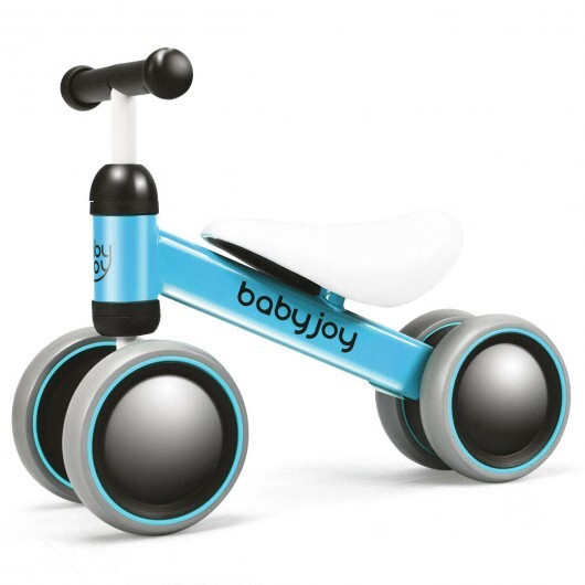Baby Balance Bike for 2 Years Old Boys Girls No Pedal 4 Wheels-Blue – Color: Blu