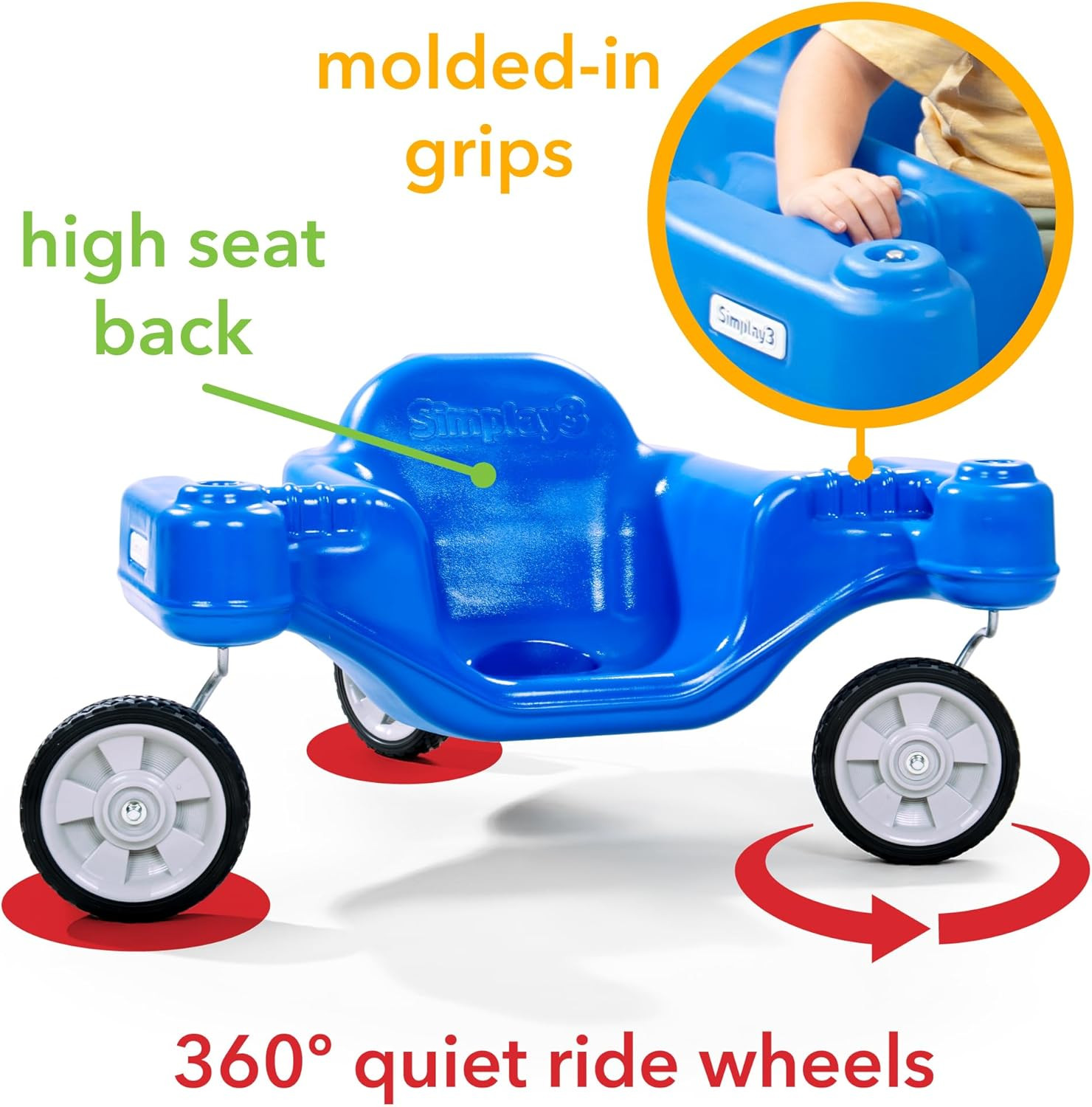 Galaxy Glider Ride-On Toy for Toddlers and Kids Ages 1-1/2 to 5 Years, 360-Degre
