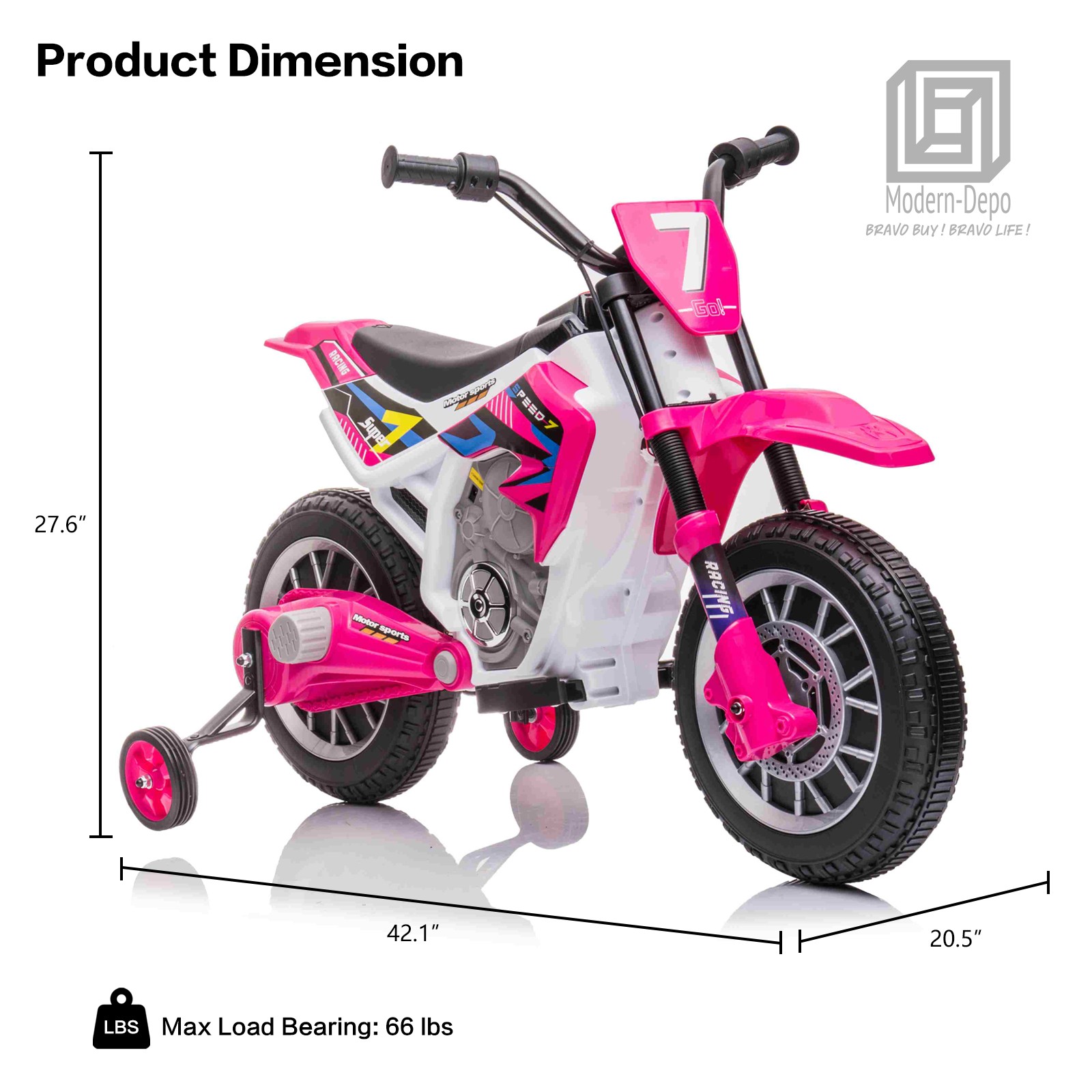 12V Kids Electric Ride on Motorcycle Off-Road Dirt Bike with Spring Suspension
