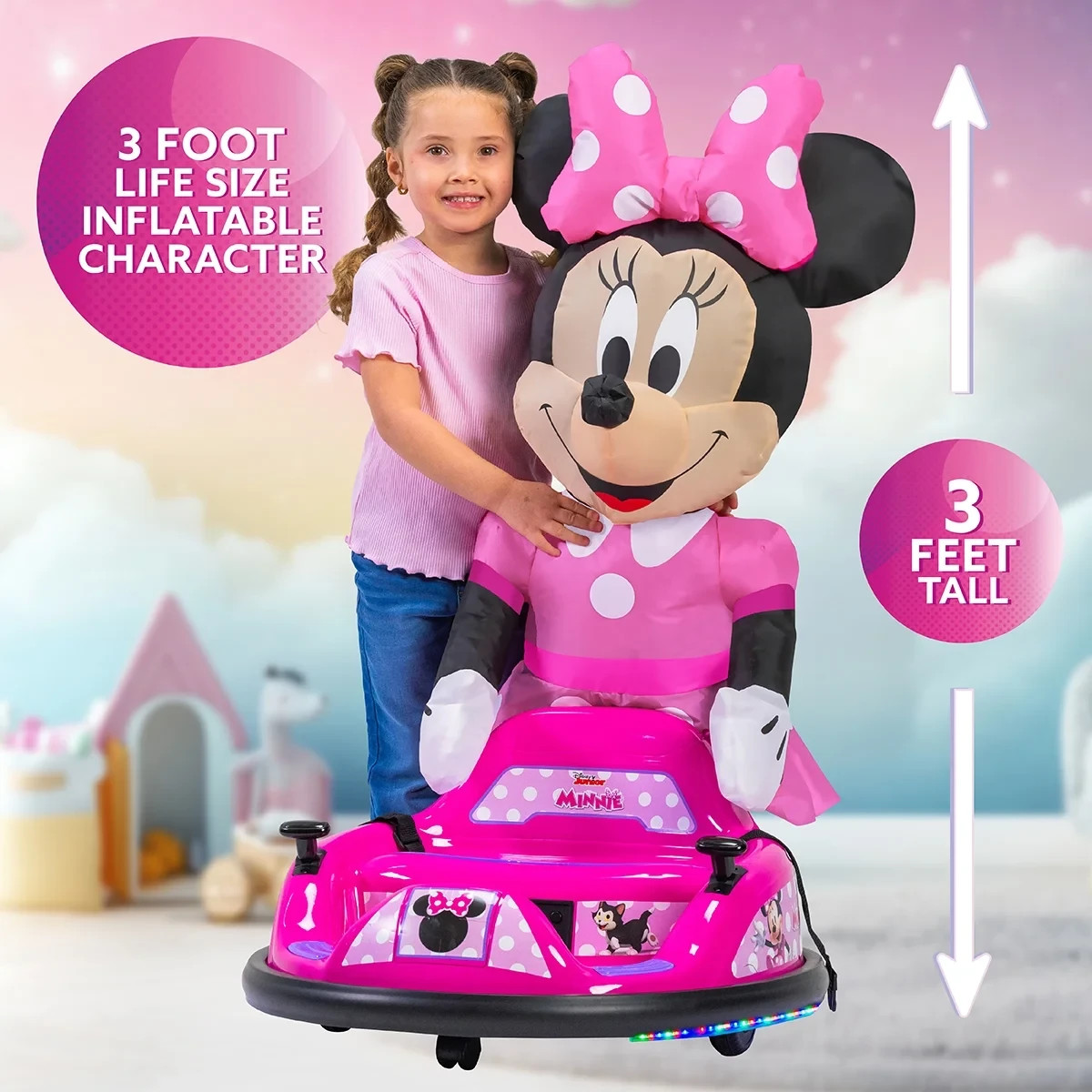 Minnie Mouse ImaginAir 6V Battery-Powered Bumper Car Ride-On, Pink