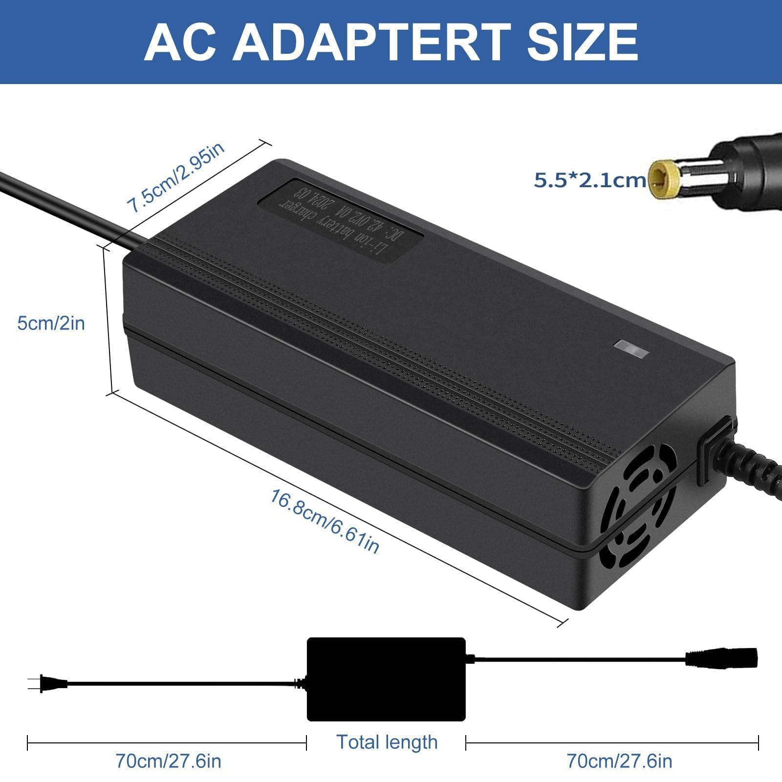 42V 2A Scooter Charger for Hiboy S2 /Lite, S2, KS4, KS4 , NEX, NEX3, NEX5, Ma…