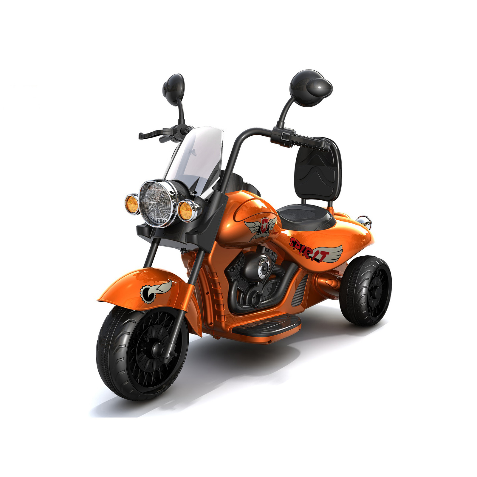 12V Freddo Kids Cruiser Ride On Motorcycle Electric Chopper Toy Trike Orange Car