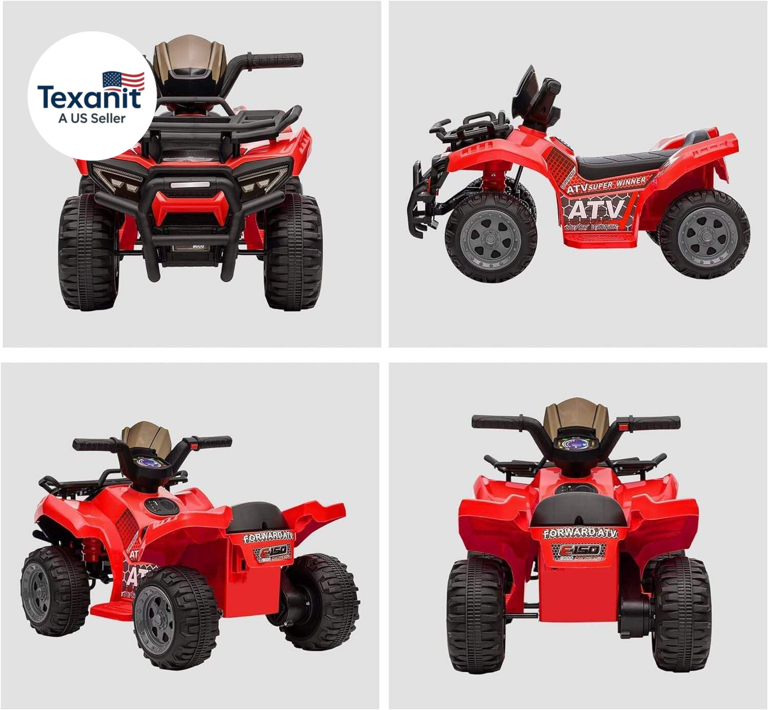 Kids ATV Four Wheeler Ride on Car, Motorized Quad, 6V Battery Powered Electric Q