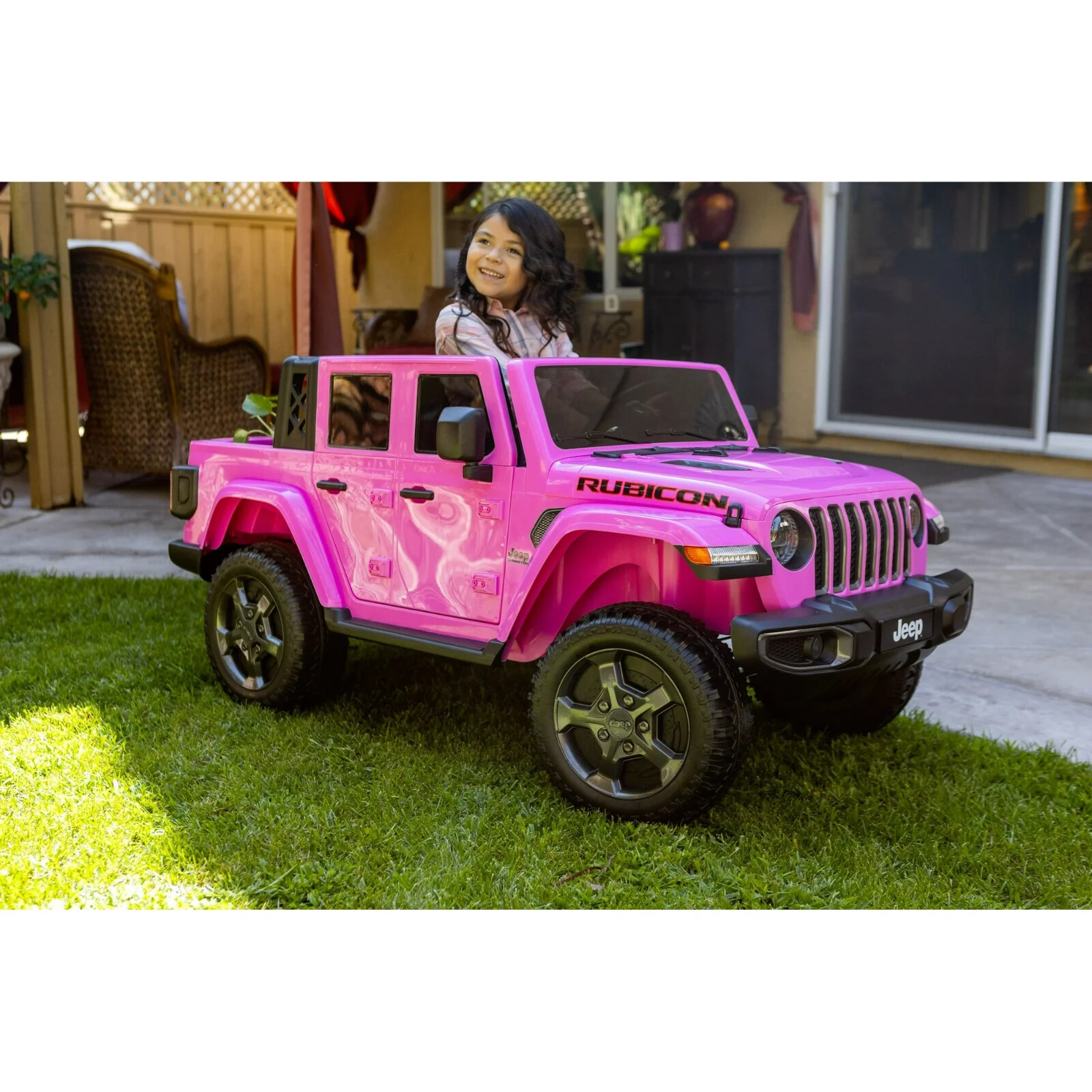 Jeep Gladiator Rubicon Battery-Powered Vehicle w/ Sound Effects, Ages 3+, Pink