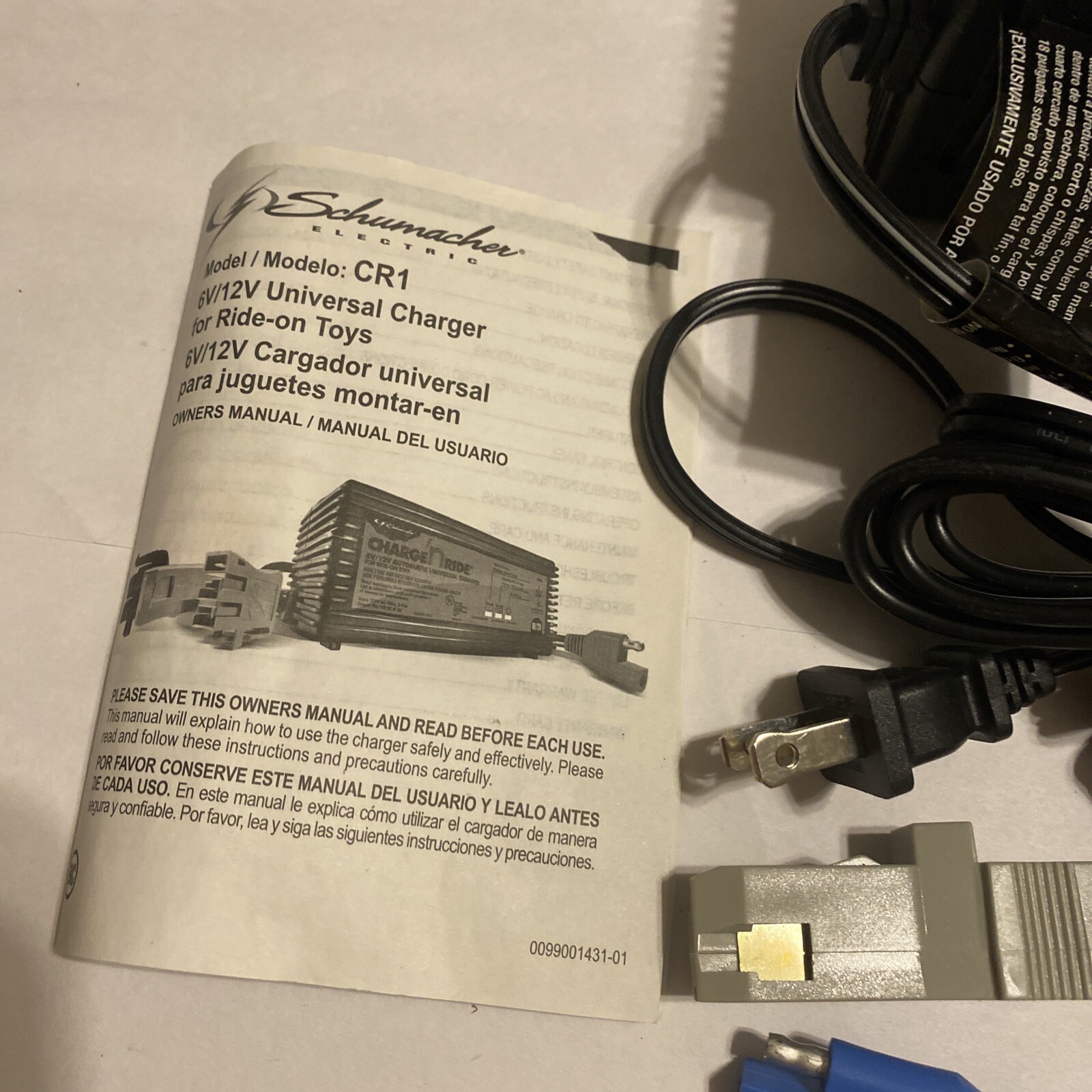 Schumacher Charge N Ride CR1 Universal Charger For Ride On Toys – 2 Connectors