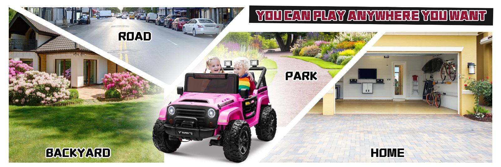 ZEOPHOL Kid Electric Ride On Truck Car 24V 9AH Battery Power Car 4WD/2WD Purple