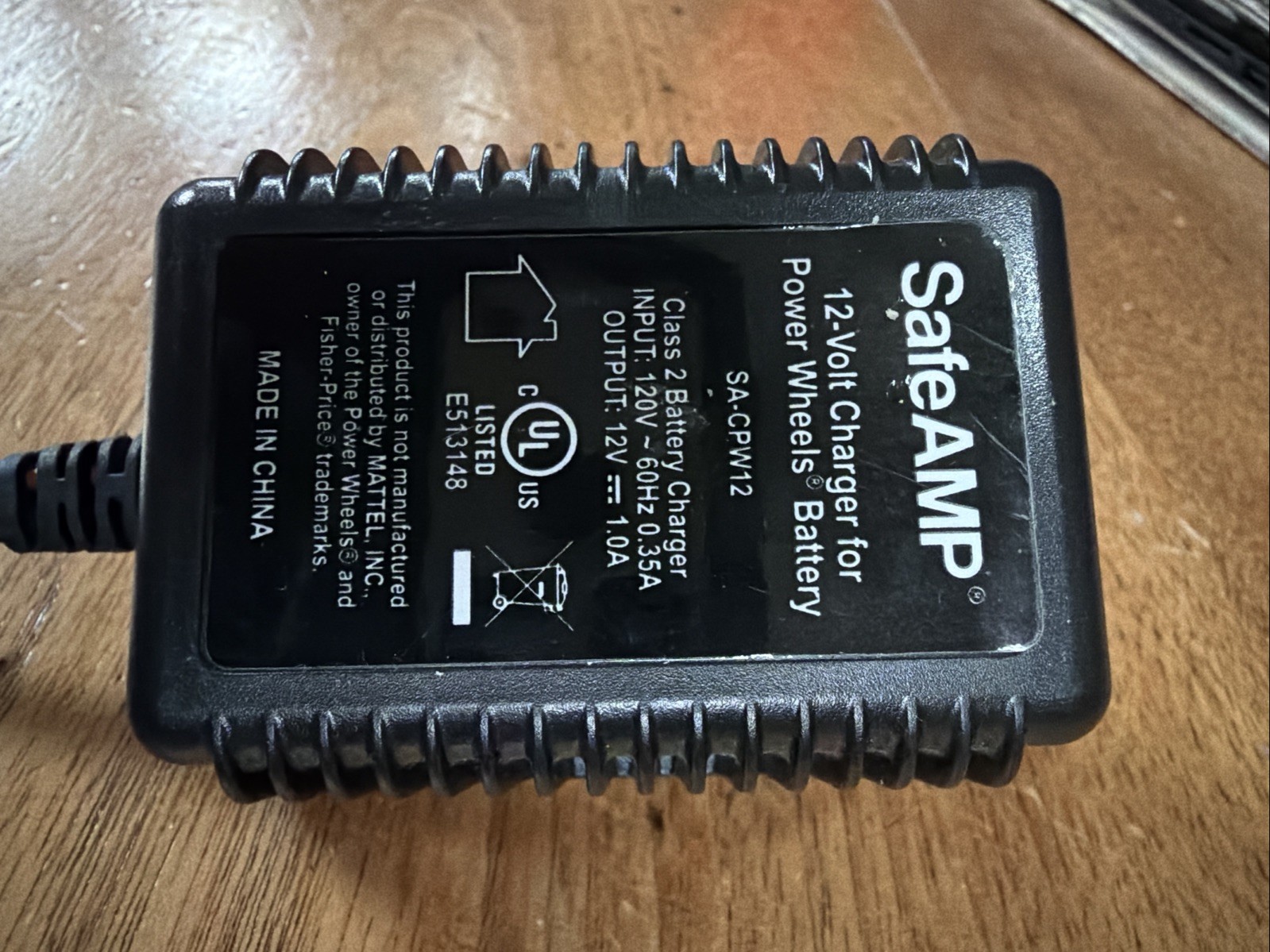 SafeAMP SACPW12 12V Charger for Power Wheels Gray Battery
