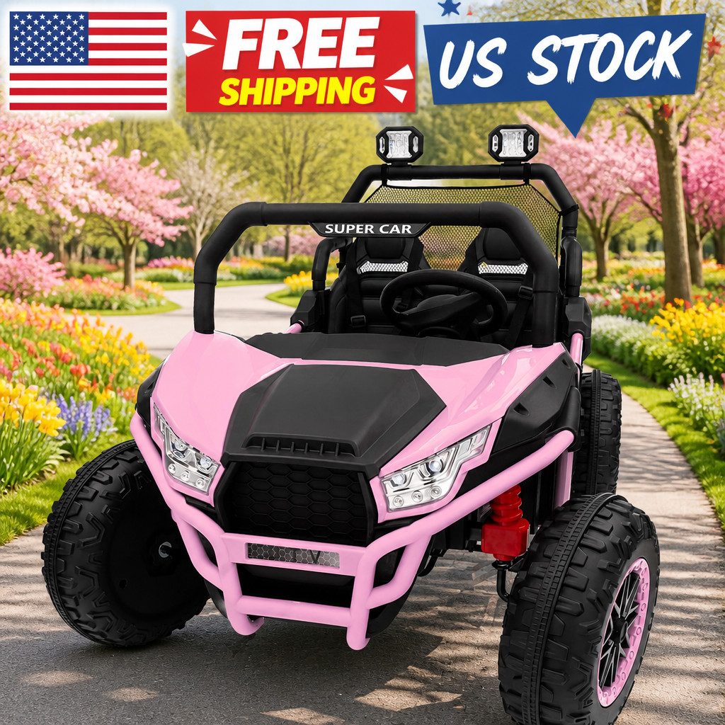2 Seater Kids Ride On Utv Car,24V 2WD Ride On Car Truck with Metal Frame,Remote