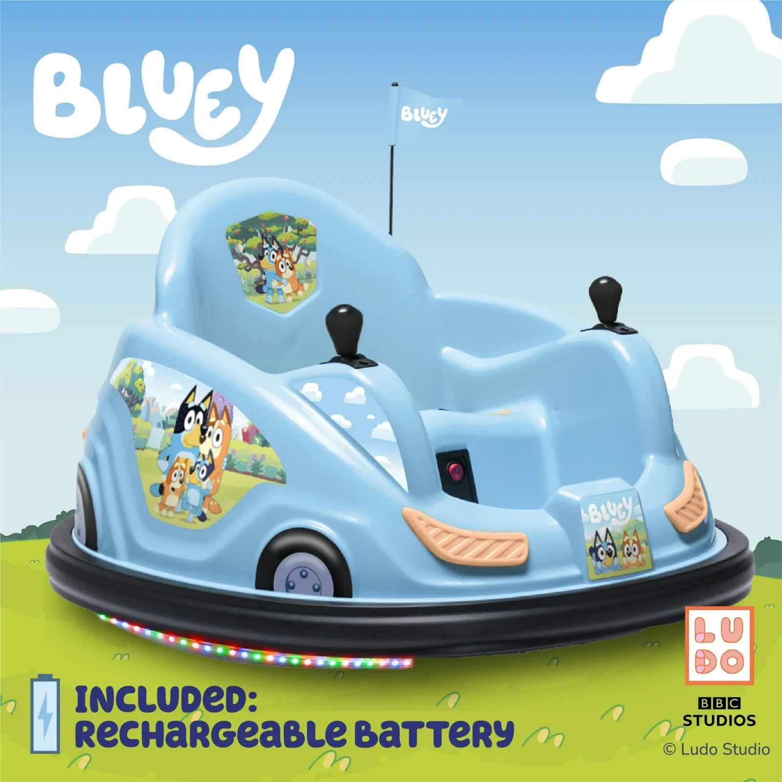 Bluey by 6V Bumper Car Ride on Toy for Children BRAND NEW IN BOX NEVER OPENED