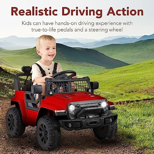6V Kids Electric Ride-On Truck Toy, Remote Control, 4-Wheel Suspension, LED Ligh
