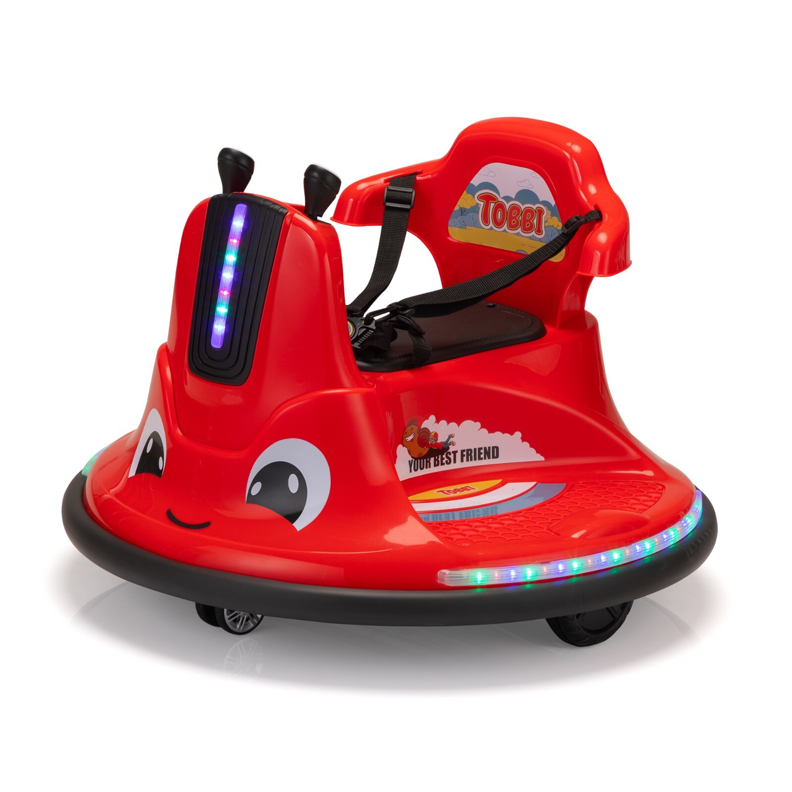 TOBBI 12V Kids Ride on Electric Bumper Snail Car w/ Remote Control for Toddlers