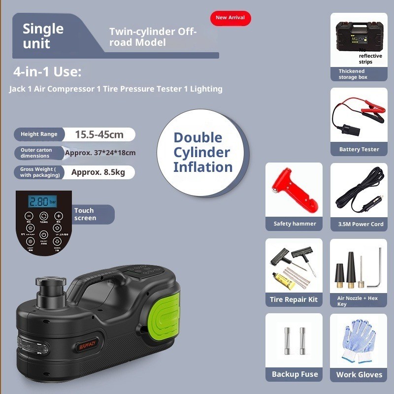 Multi-Functional Electric Car Jack Hydraulic 12V Portable Air Compressor 5T