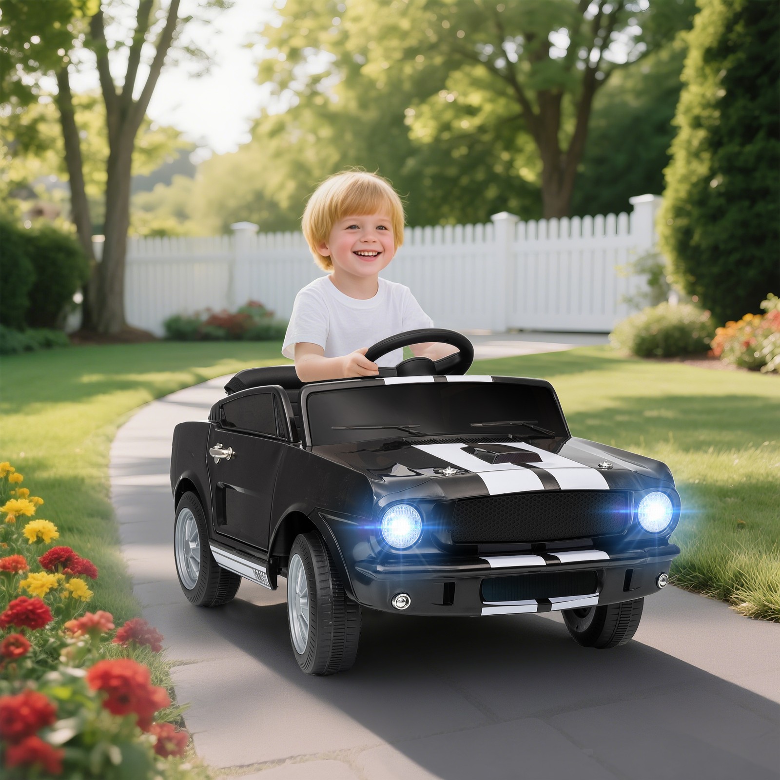 Licensed Ford Shelby GT 350 12V Kids Electric Ride On Car Remote Control LED