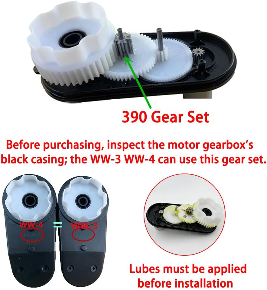 Kids Powered Ride On Car Remote Control Stroller Gear Replacement 390 Gear Set f