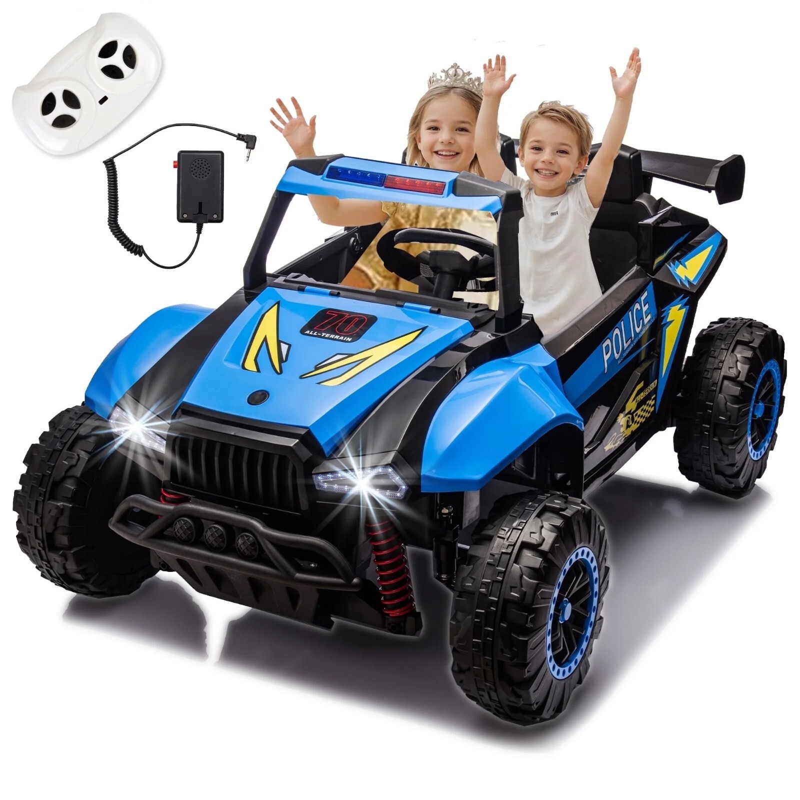24V Kids Ride On UTV Off-Road Car 4 Wheeler Electric Vehicle Toy w/ Remote Blue