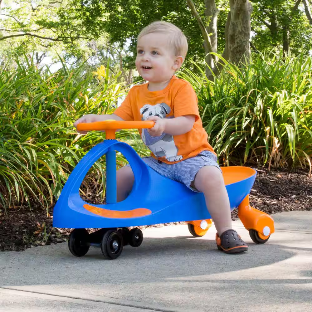 Ride on Toy Wiggle Car in Blue/Orange