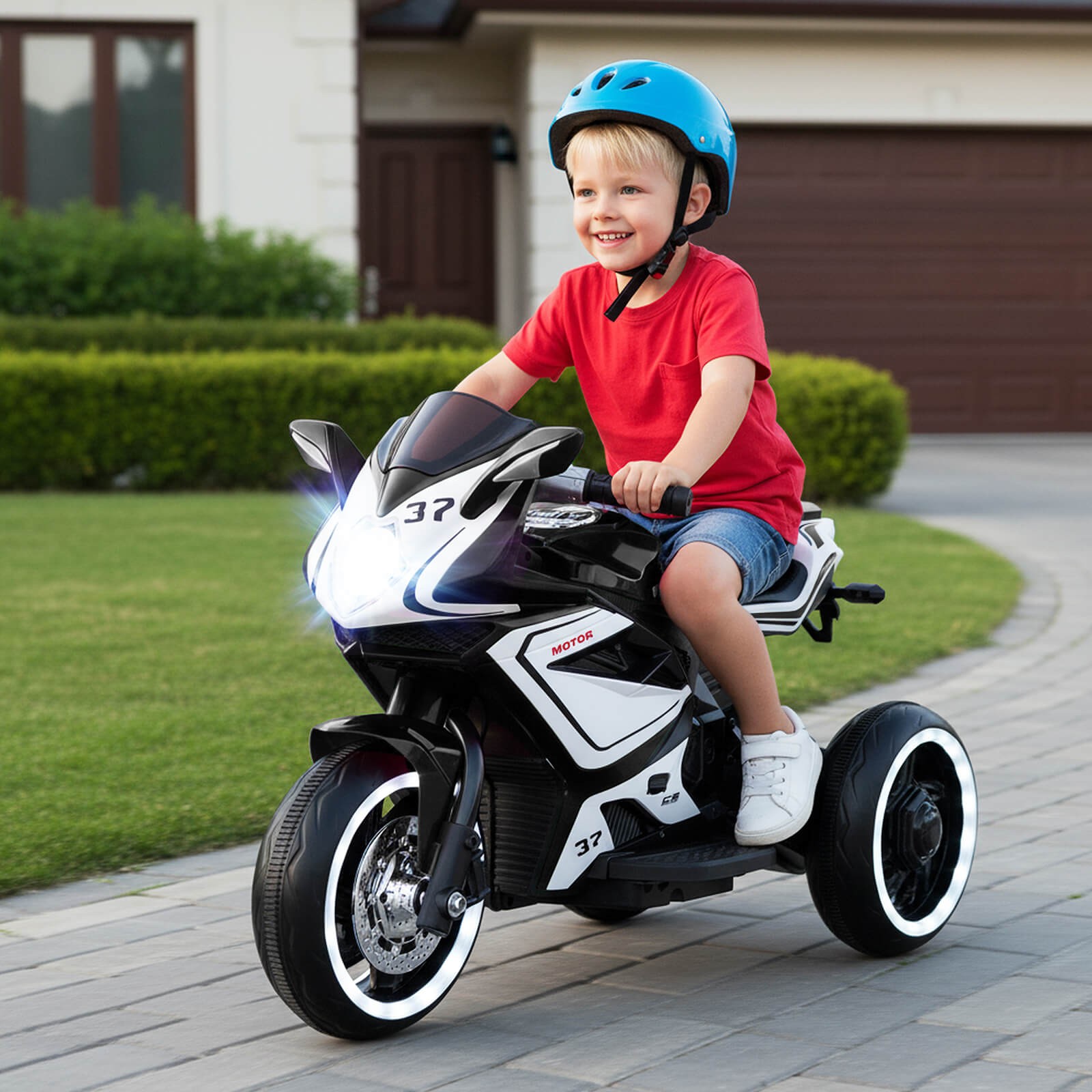 Kids Ride on Motorcycle 6V Battery Powered Mini Electric Motorbike w/ LED Lights