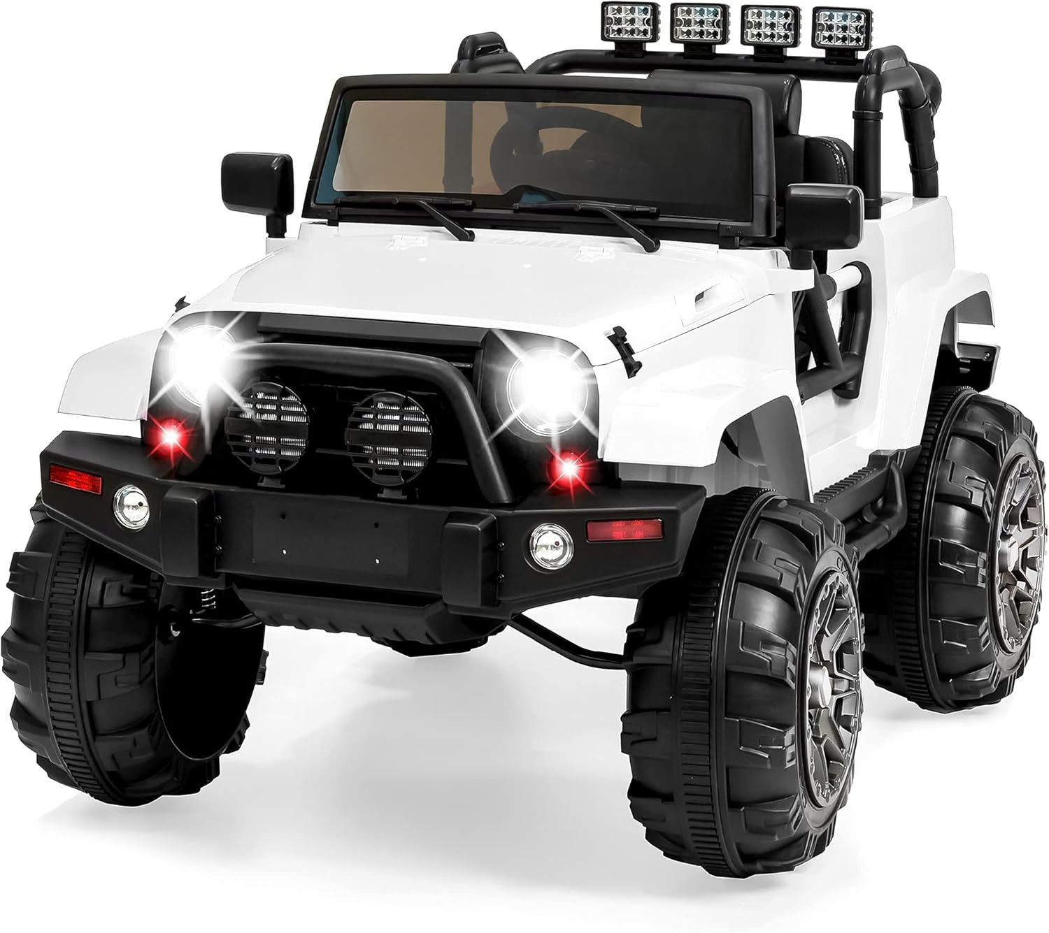Jumbo 12V Kids Electric Ride-On Car with Remote Control – White