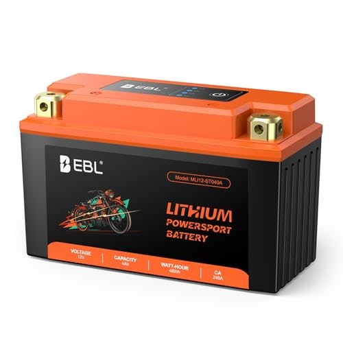 Lithium 120CCA Lithium LiFePO4 Motorcycle Battery, 12V 4Ah ATV, UTV, YT9B-BS