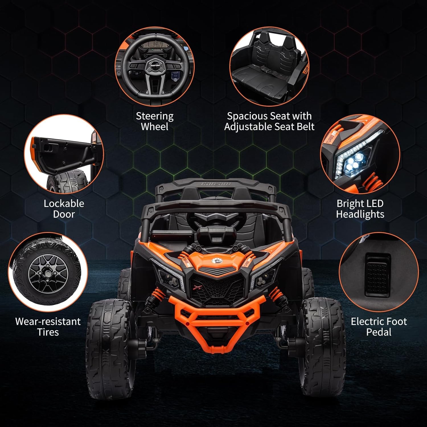 Kids 2 Seaters Electric Ride On UTV Car 4 Wheeler Off-Road Vehicle w/ Remote