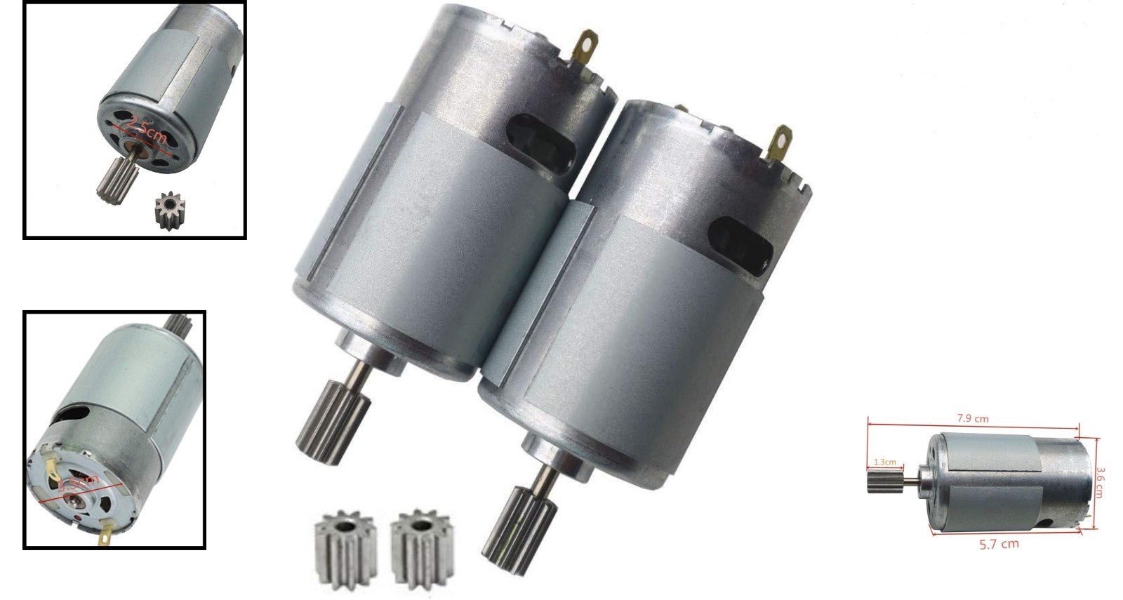 2 Pcs 550 15000RPM Electric Motors for Kids Electric Cars 12V Replacement Parts