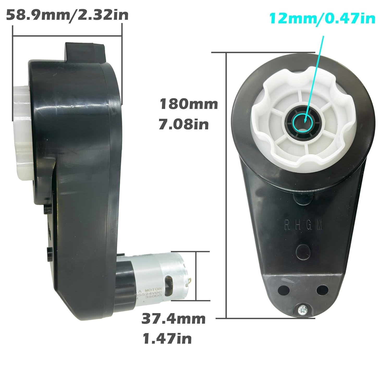 High-Performance 12 Volt Motor Gearbox 2-Pack – Ideal for Power Wheels Upgrade