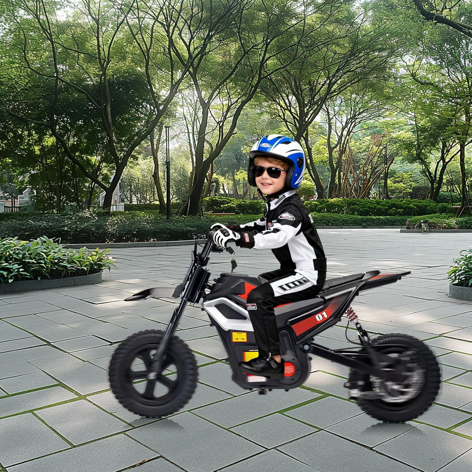 24v Ride on Motorcycle for Kids 350w Mini Dirt Bike 14 MPH Black