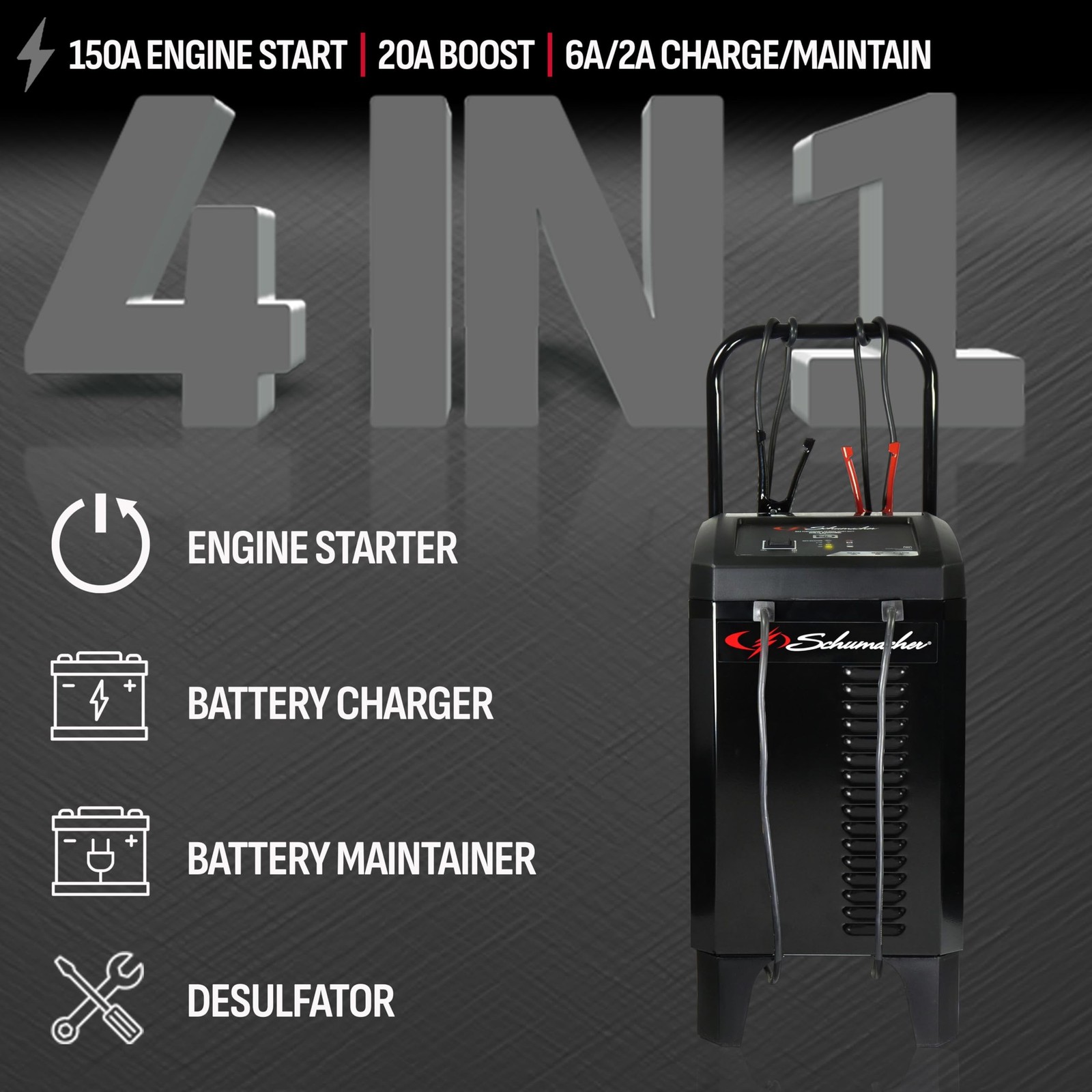 Schumacher Electric Wheeled Automatic 6A Car Battery Charger and 150A Engine …