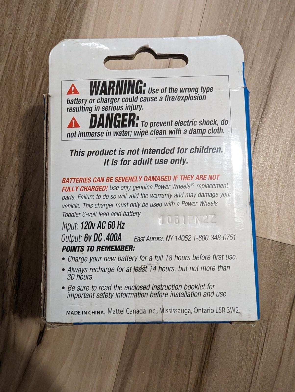 GENUINE FISHER PRICE POWER WHEELS TODDLER 6 VOLT CHARGER BRAND NEW