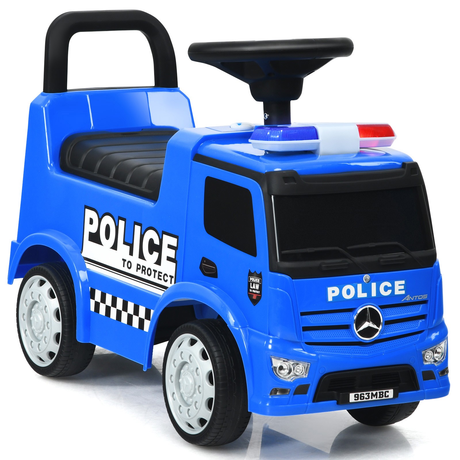 Honeyjoy Kids Ride On Push Police Car Licensed Mercedes Benz Push and Ride Racer