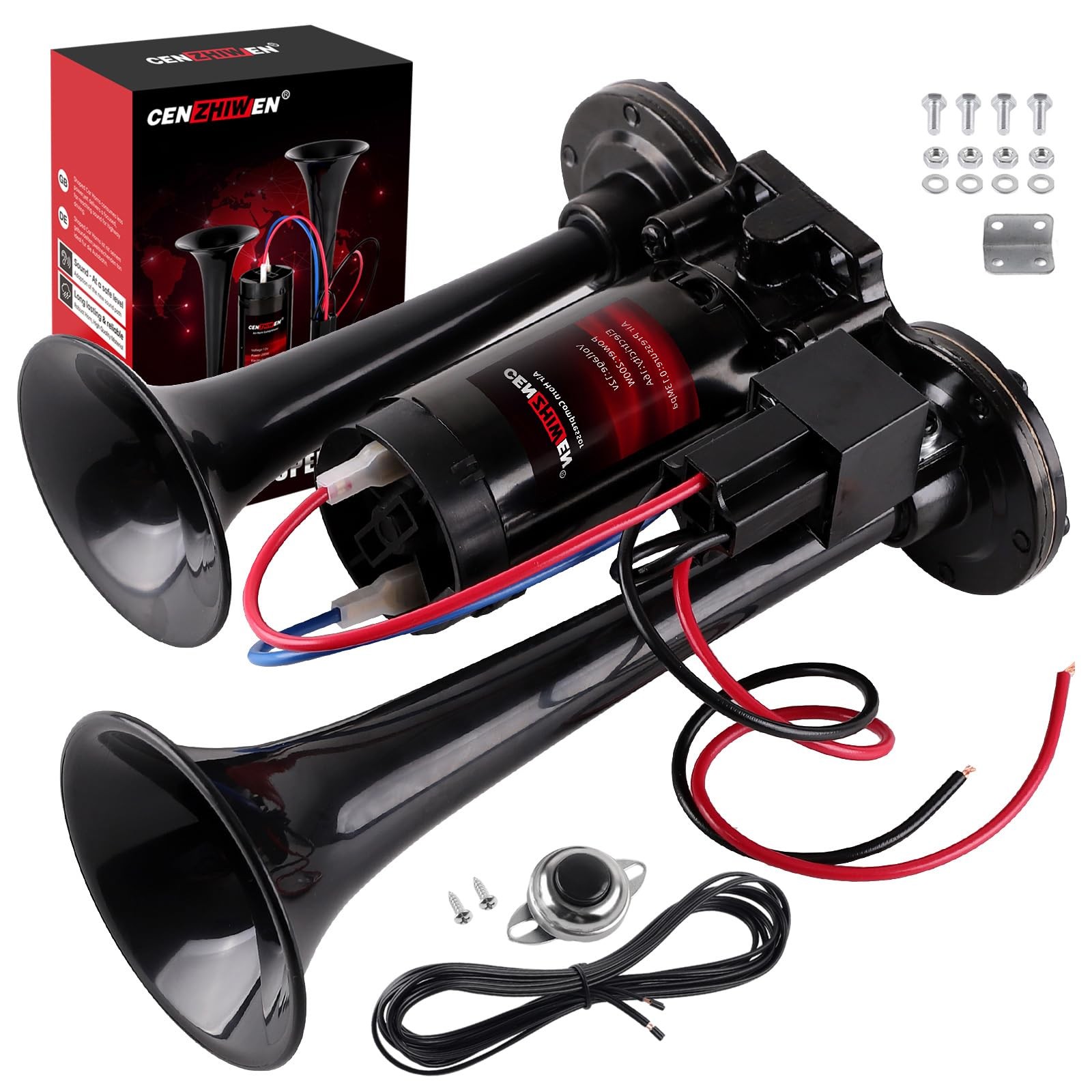 Air Horn for Car/Trucks, 150dB Super Loud Train Horn,with All-in-One 12V Air …